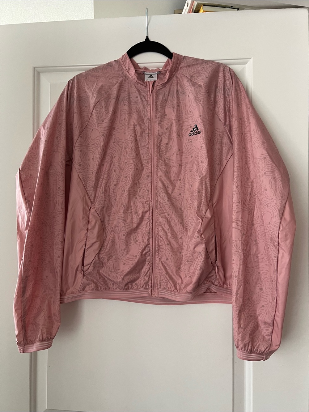 Adidas Women's Light Pink Lightweight Track Jacket - Size L - Like New
